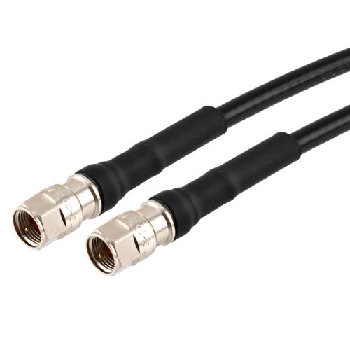 Low Loss 75 Ohm F Male to 75 Ohm F Male Cable 75 Ohm LMR-240-75-DB Coax in 36 Inch with Times Microwave Components FMCA100027-36