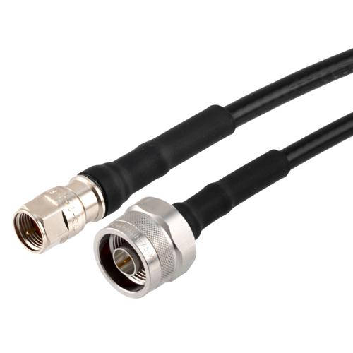 Low Loss 75 Ohm F Male to 75 Ohm N Male Cable 75 Ohm LMR-240-75-DB Coax in 24 Inch with Times Microwave Components FMCA100028-24