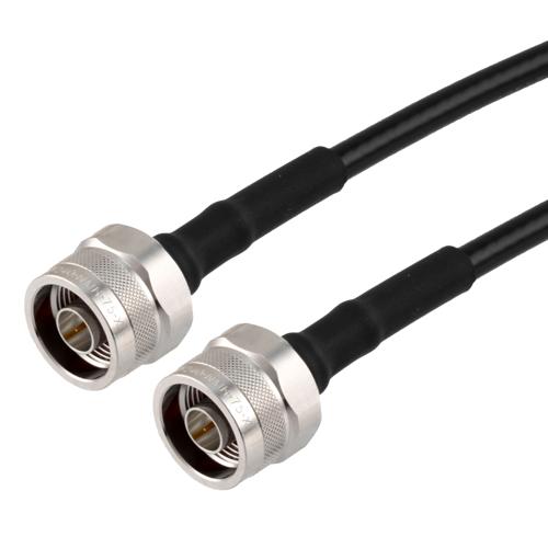 Low Loss 75 Ohm N Male to 75 Ohm N Male Cable 75 Ohm LMR-240-75-DB Coax in 12 Inch with Times Microwave Components FMCA100029-12