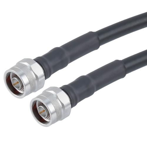 Low Loss 75 Ohm N Male to 75 Ohm N Male Cable 75 Ohm LMR-400-75-DB Coax in 24 Inch with Times Microwave Components FMCA100032-24