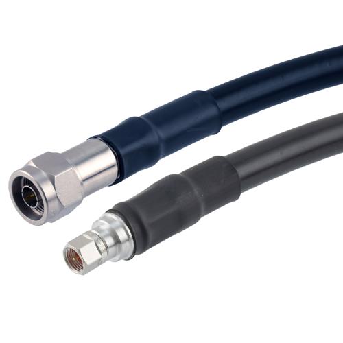 Low Loss 75 Ohm F Male to 75 Ohm N Male Cable 75 Ohm LMR-600-75-DB Coax in 48 Inch with Times Microwave Components FMCA100035-48