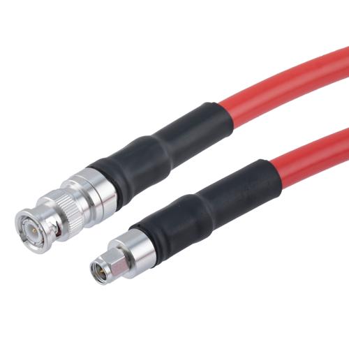 Plenum Low Loss BNC Male to SMA Male Cable LMR-400-LLPX Coax in 48 Inch with Times Microwave Components FMCA100048-48