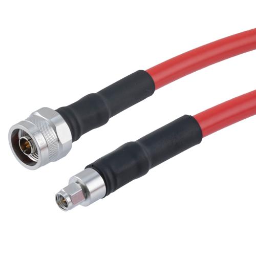 Plenum Low Loss N Male to SMA Male Cable LMR-400-LLPX Coax with Times Microwave Components FMCA100051