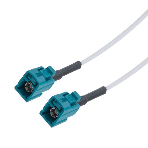 Water Blue FAKRA Jack Code Z to Water Blue FAKRA Jack Code Z Cable RG-188 in 72 Inch FMCA100076-72