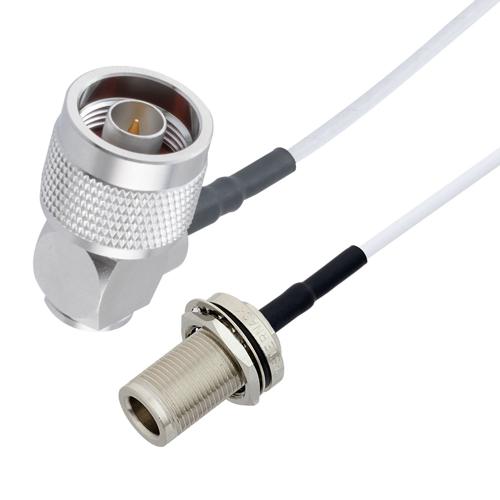 RA N Male to N Female Bulkhead Cable RG-188 Coax in 12 Inch FMCA100091-12