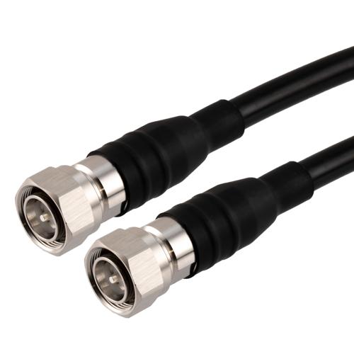 Fire Rated Low PIM 4.3-10 Male to 4.3-10 Male Cable TCOM-400-FR Coax in 12 Inch With Times Microwave Components FMCA100113-12