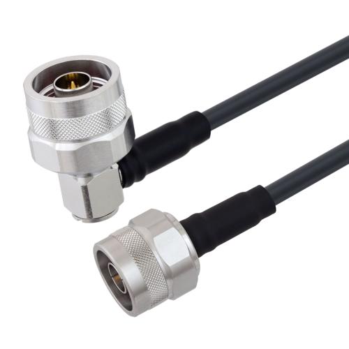 Low Loss N Male to RA N Male Cable TCOM-195 Coax With Times Microwave Components FMCA100132