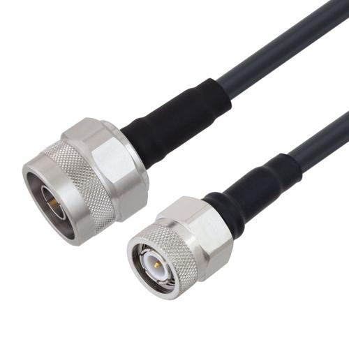 Fire Rated Low Loss N Male to TNC Male Cable TCOM-195-FR Coax in 36 Inch With Times Microwave Components FMCA100147-36