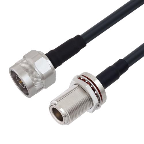 Fire Rated Low Loss N Male to N Female Bulkhead Cable TCOM-240-FR Coax With Times Microwave Components FMCA100155