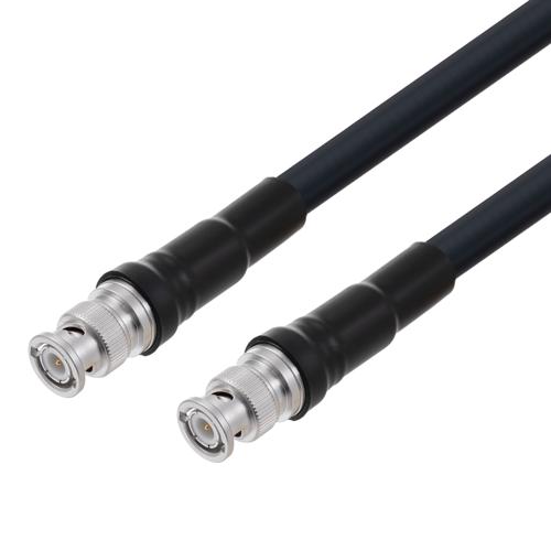 Fire Rated Low Loss BNC Male to BNC Male Cable TCOM-400-FR Coax in 12 Inch With Times Microwave Components FMCA100169-12