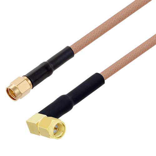 SMA Male to RA SMA Male Cable RG-400 Coax FMCA10017