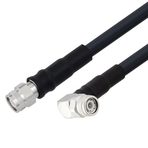 Fire Rated Low Loss TNC Male to RA TNC Male Cable TCOM-400-FR Coax in 36 Inch With Times Microwave Components FMCA100175-36