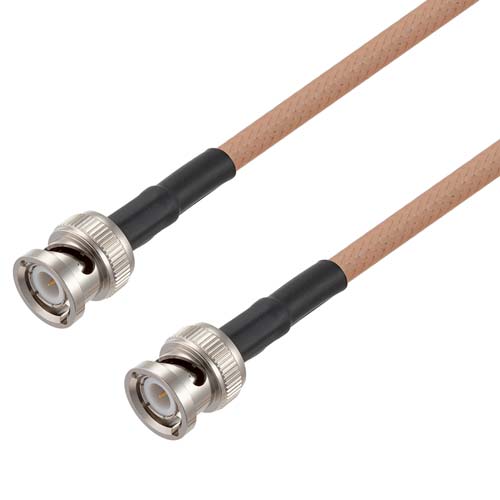 BNC Male to BNC Male Cable RG-400 Coax in 6 Inch FMCA10019-6