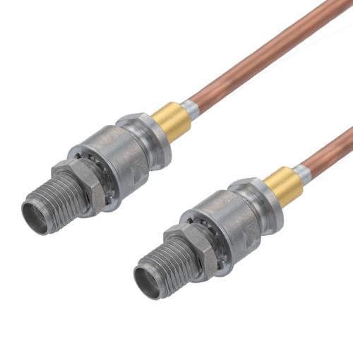 2.92mm Female Bulkhead to 2.92mm Female Bulkhead Cable .118 Semi-Rigid Coax in 6 Inch FMCA100190-6