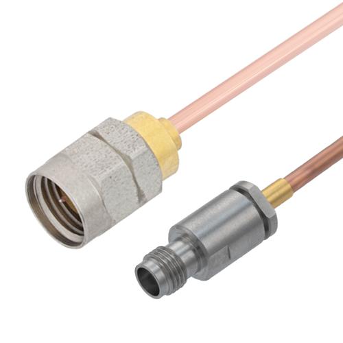 1.85mm Male to 1.85mm Female Cable RG405 Type .086 Semi-Rigid Coax in 12 Inch FMCA100193-12