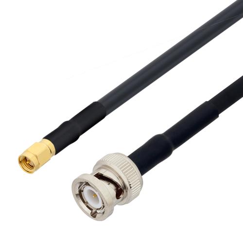 Low Loss SMA Male to BNC Male Cable LMR-240-UF Coax in 12 Inch FMCA100213-12