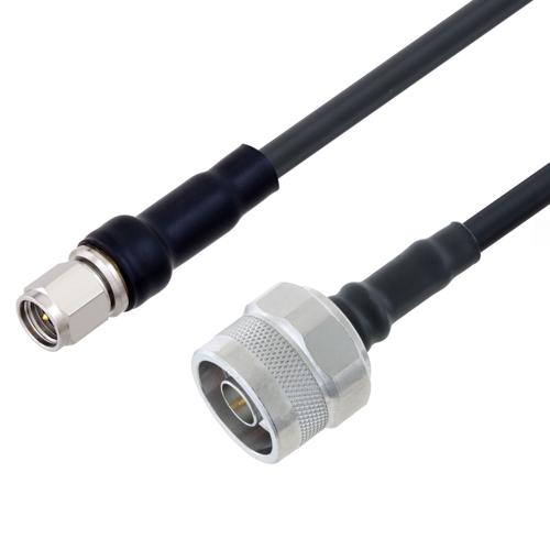 Low Loss SMA Male to N Male Cable LMR-200-UF Coax in 36 Inch with Times Microwave Components FMCA100220-36