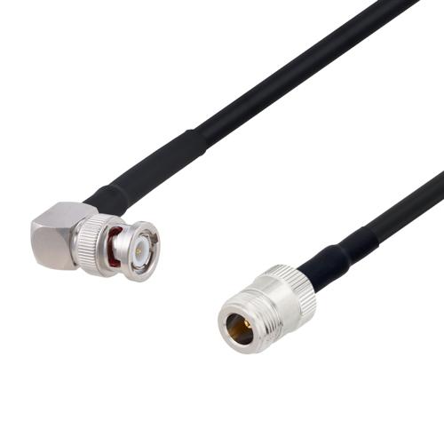 Low Loss RA BNC Male to N Female Cable LMR-240-UF Coax in 36 Inch FMCA100222-36