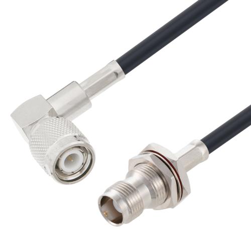 Low Loss RA TNC Male to TNC Female Bulkhead Cable LMR-195-UF Coax in 36 Inch FMCA100232-36