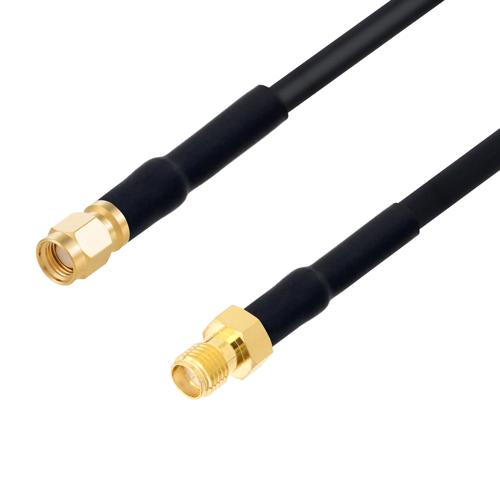 Low Loss RP SMA Male to RP SMA Female Cable LMR-240-UF Coax in 24 Inch with LF Solder FMCA100237-24