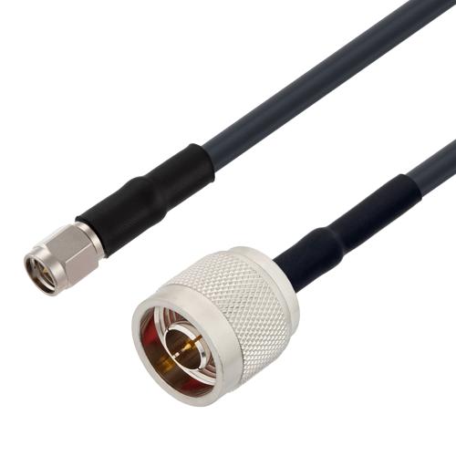 Low Loss SMA Male to N Male Cable LMR-195-UF Coax in 12 Inch FMCA100262/0000-12