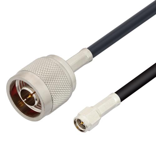 Low Loss N Male to SMA Male Cable LMR-195-UF Coax in 12 Inch with LF Solder FMCA100262/0003-12