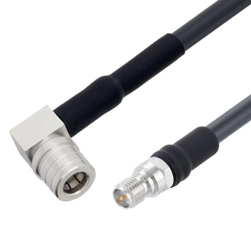 Low Loss RA QMA Male to RP SMA Female Cable LMR-195-UF Coax in 12 Inch FMCA100270-12
