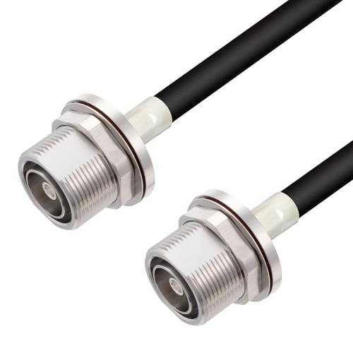 Low Loss 7/16 DIN Female Bulkhead to 7/16 DIN Female Bulkhead Cable LMR-400-UF Coax FMCA100272
