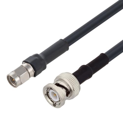 Low Loss SMA Male to BNC Male Cable LMR-195-UF Coax in 60 Inch FMCA100279-60
