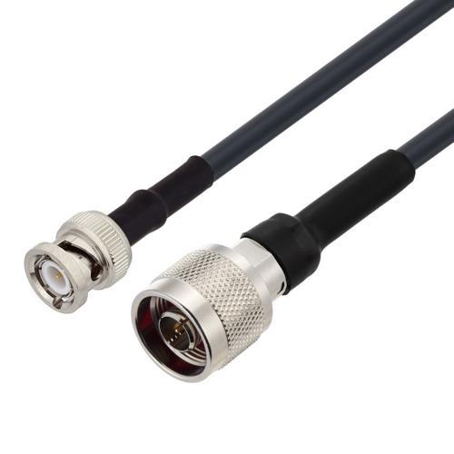 Low Loss BNC Male to N Male Cable LMR-195-UF Coax in 60 Inch FMCA100286-60