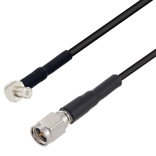 Low Loss RA MCX Plug to SMA Male Cable LMR-100 Coax in 100 cm FMCA10033-100CM