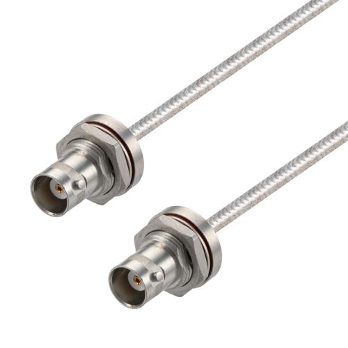 Non-Magnetic BNC Female Bulkhead to BNC Female Bulkhead Cable FM-141FL-NM Coax in 60 Inch FMCA100380-60