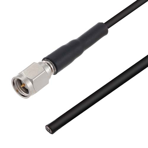 Low Loss SMA Male to Straight Cut Lead Cable LMR-100 Coax in 200 cm with Times Microwave Components FMCA10043-200CM