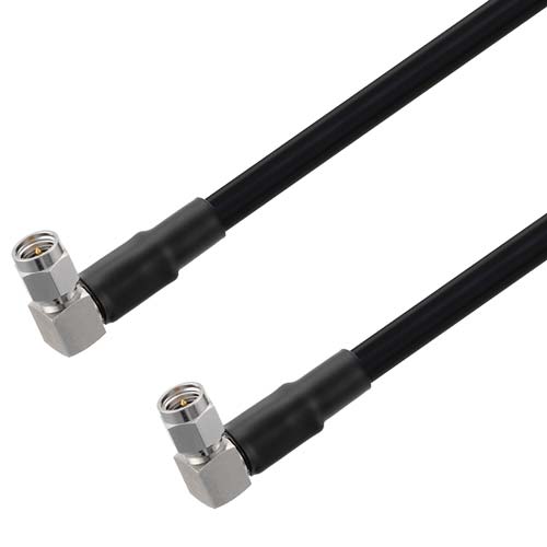 Fire Rated Low Loss RA SMA Male to RA SMA Male Cable LMR-240-FR Coax in 12 Inch with Times Microwave Components FMCA10050-12