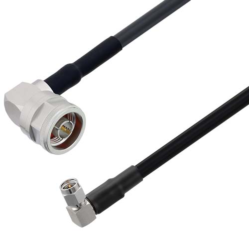 Low Loss RA N Male to RA SMA Male Cable LMR-240-UF Coax in 60 Inch with Times Microwave Components FMCA10052-60