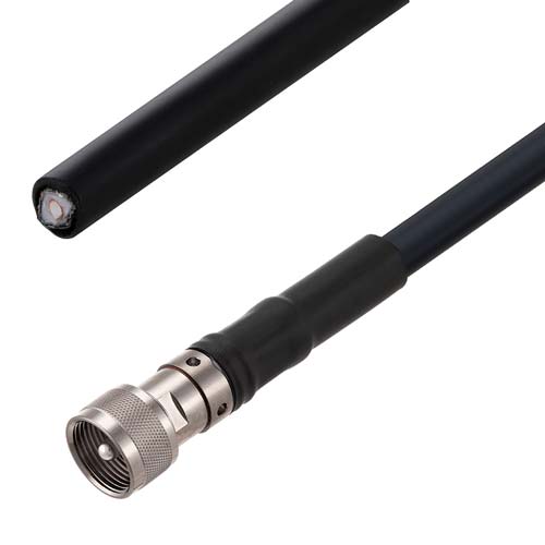Low Loss UHF Male to Straight Cut Lead Cable LMR-400 Coax in 12 Inch with Times Microwave Components FMCA10055-12