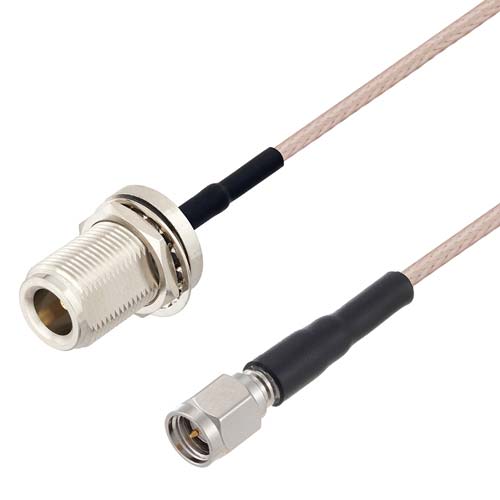 N Female Bulkhead to SMA Male Cable RG-316 Coax in 12 Inch FMCA10069-12