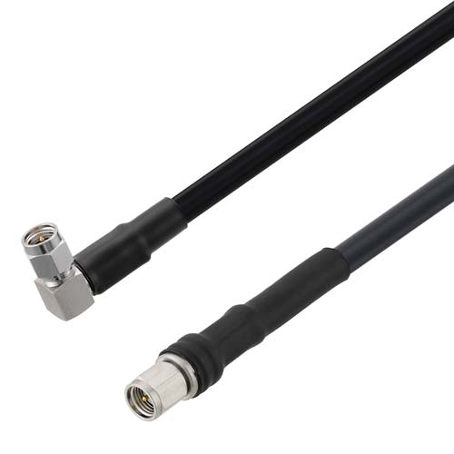 Low Loss RA SMA Male to SMA Male Cable TCOM-240 Coax in 24 Inch with Times Microwave Components FMCA10076-24