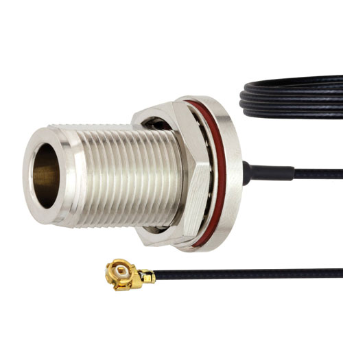 N Female Bulkhead to UMCX 2.1 Plug Cable 0.81mm Coax with LF Solder FMCA1013