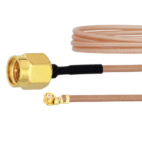 SMA Male to UMCX 2.5 Plug Cable RG178 Coax in 9 Inch with LF Solder FMCA1026-9
