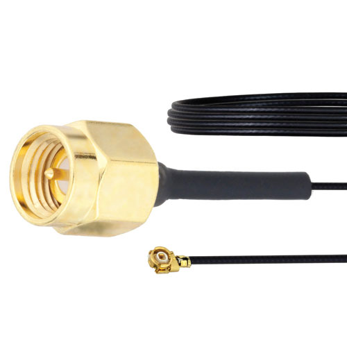 SMA Male to UMCX 2.1 Plug Cable 0.81mm Coax in 12 Inch with LF Solder FMCA1028-12