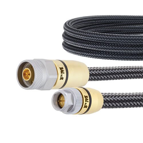 75 Ohm N Male to 75 Ohm F Male Cable 75 Ohm Armored Test Coax FMCA1031