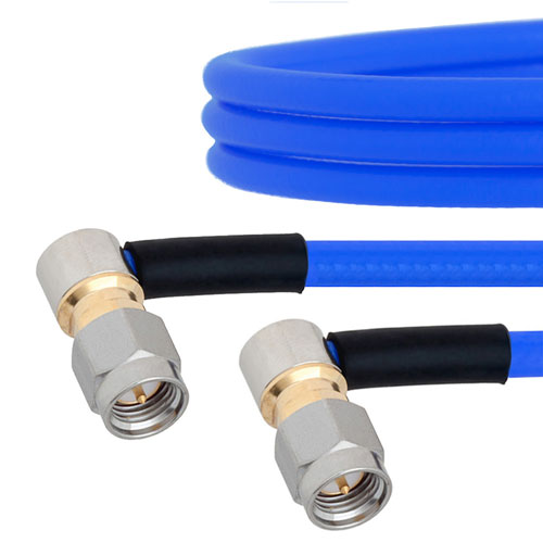 RA SMA Male to RA SMA Male Cable FM141FLEX Coax in 12 Inch with LF Solder FMCA1037