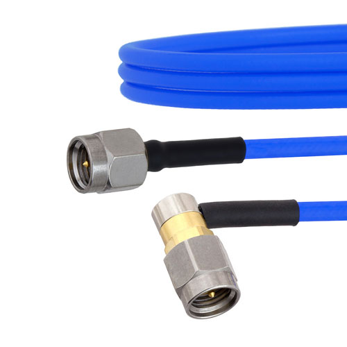 SMA Male to RA SMA Male Cable FM086FLEX Coax in 36 Inch with LF Solder FMCA1040-36