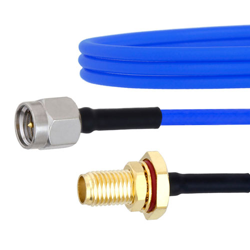 SMA Male to SMA Female Bulkhead Cable FM086FLEX Coax in 24 Inch FMCA1042-24