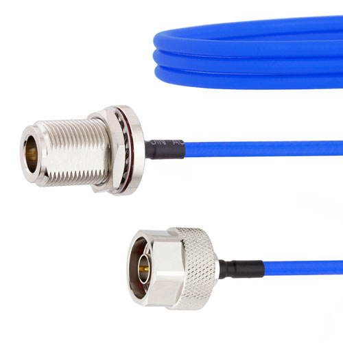 N Female Bulkhead to N Male Cable FM141FLEX Coax FMCA1050