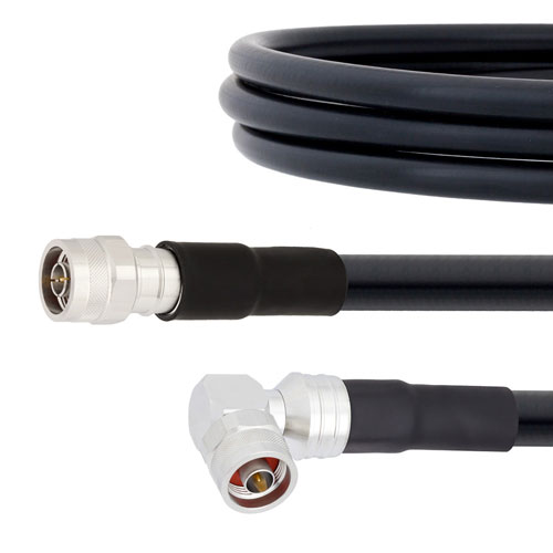 Low Loss N Male to RA N Male Cable LMR-600 Coax in 150 CM with Times Microwave components FMCA1070-150CM