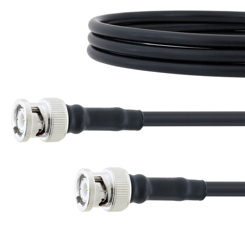 Low Loss BNC Male to BNC Male Cable LMR-200 Coax in 12 Inch with Times Microwave components FMCA1090-12