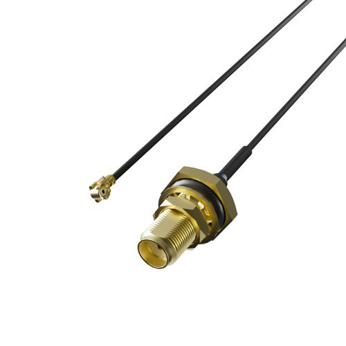 MHF1 to SMA Female (Jack) Bulkhead (with O-ring) Cable Assembly Using O.D 1.13mm Cable FMCA11041