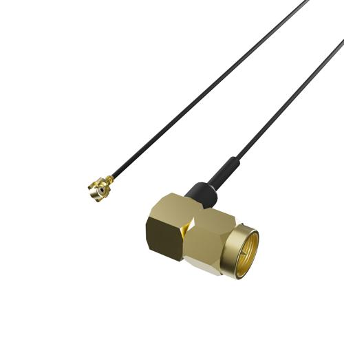 MHF1 to SMA Male (Plug) Right Angle Cable Assembly Using O.D 0.81mm Cable FMCA11043